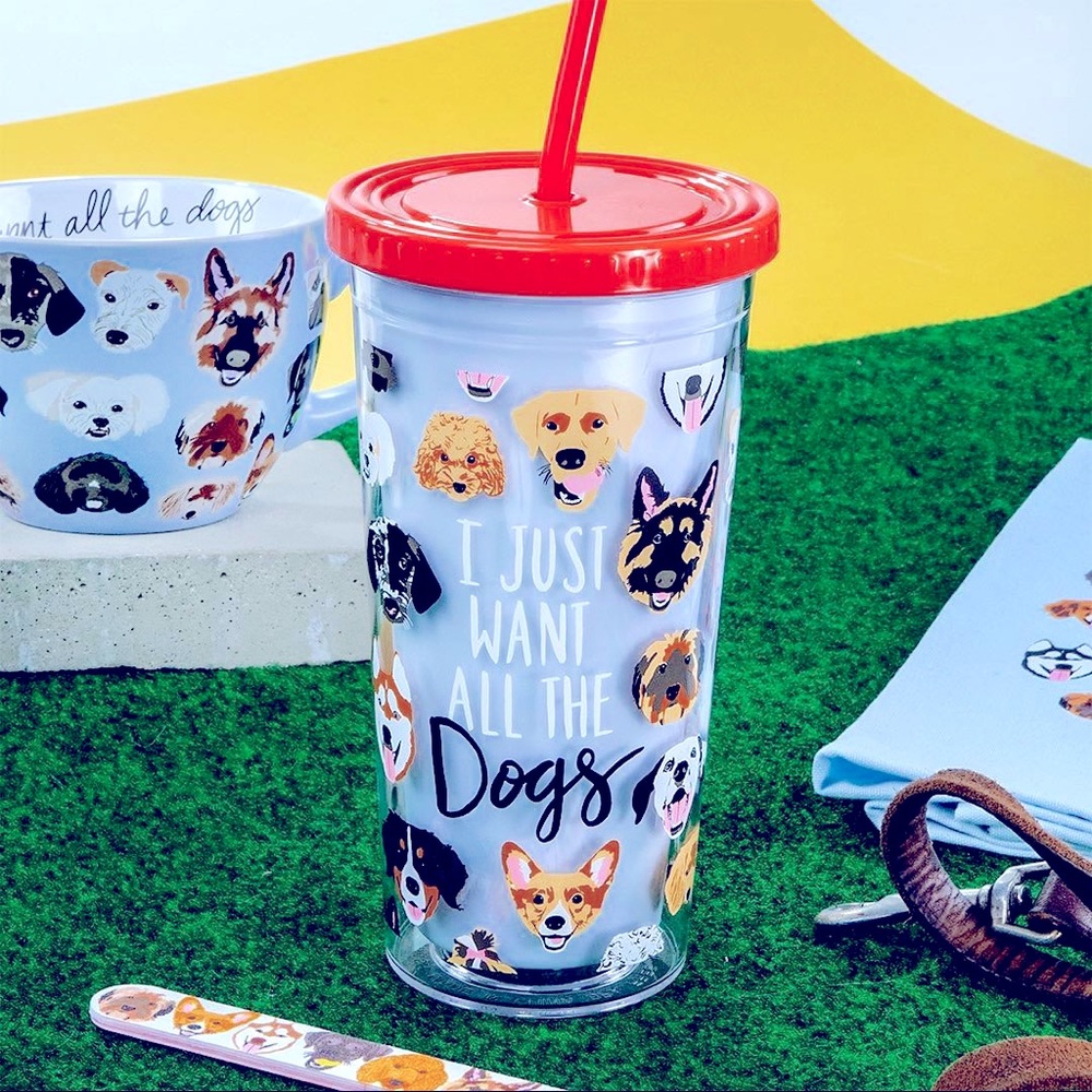 New acrylic cup with lid & straw